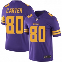 Youth Nike Minnesota Vikings 80 Cris Carter Elite Purple Rush Vapor Untouchable NFL Jersey