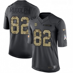 Youth Nike Minnesota Vikings 82 Kyle Rudolph Limited Black 2016 Salute to Service NFL Jersey
