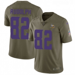 Youth Nike Minnesota Vikings 82 Kyle Rudolph Limited Olive 2017 Salute to Service NFL Jersey
