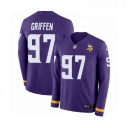 Youth Nike Minnesota Vikings 97 Everson Griffen Limited Purple Therma Long Sleeve NFL Jersey