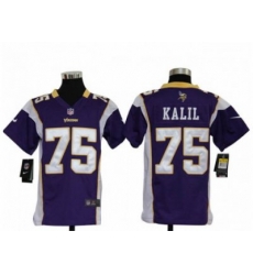 Youth Nike NFL Minnesota Vikings #75 Matt Kalil Purple Jerseys