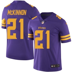 Youth Nike Vikings #21 Jerick McKinnon Purple Stitched NFL Limited Rush Jersey