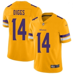Youth Vikings 14 Stefon Diggs Gold Stitched Football Limited Inverted Legend Jersey