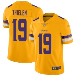 Youth Vikings 19 Adam Thielen Gold Stitched Football Limited Inverted Legend Jersey