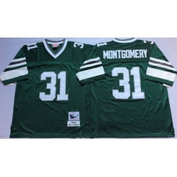 Eagles 31 Wilbert Montgomery Green Throwback Jersey