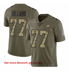 Eagles 77 Andre Dillard Olive Camo Men Stitched Football Limited 2017 Salute To Service Jersey