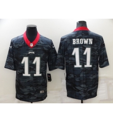 Men Philadelphia Eagles 11 A J Brown Camo Limited Stitched Jerse