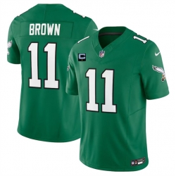 Men Philadelphia Eagles 11 A  J  Brown Green 2023 F U S E  With 1 Star C Patch Vapor Untouchable Limited Stitched Jersey