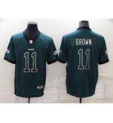 Men Philadelphia Eagles 11 A J Brown Green Fashion Color Rush Limited Stitched Jerse