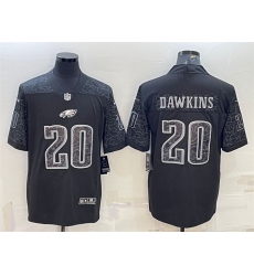 Men Philadelphia Eagles 20 Brian Dawkins Black Reflective Limited Stitched Jersey