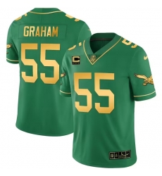 Men Philadelphia Eagles 55 Brandon Graham Green Gold Vapor Untouchable Limited Stitched jerseys