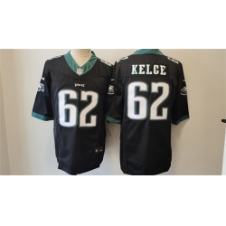 Men Philadelphia Eagles 62 Jason Kelce Black 2023 F U S E  Vapor Untouchable Limited Stitched Football Jersey