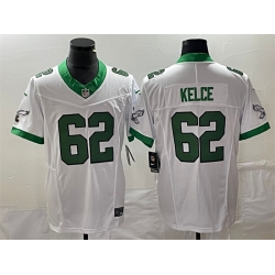 Men Philadelphia Eagles 62 Jason Kelce White 2023 F U S E Vapor Untouchable Stitched Football Jersey