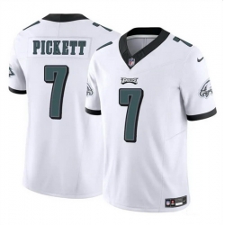 Men Philadelphia Eagles 7 Kenny Pickett White 2023 F U S E Vapor Untouchable Limited Stitched Football Jersey