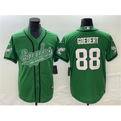 Men Philadelphia Eagles 88 Dallas Goedert Green Cool Base Stitched Baseball Jersey
