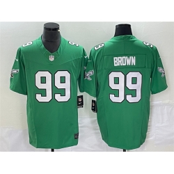Men Philadelphia Eagles 99 Jerome Brown Green 2023 F U S E  Vapor Untouchable Stitched Football Jersey