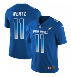 Mens Nike Philadelphia Eagles 11 Carson Wentz Limited Royal Blue 2018 Pro Bowl NFL Jersey