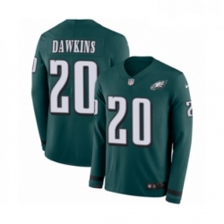 Mens Nike Philadelphia Eagles 20 Brian Dawkins Limited Green Therma Long Sleeve NFL Jersey