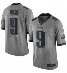 Mens Nike Philadelphia Eagles 9 Nick Foles Limited Gray Gridiron NFL Jersey