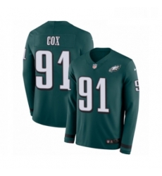 Mens Nike Philadelphia Eagles 91 Fletcher Cox Limited Green Therma Long Sleeve NFL Jersey
