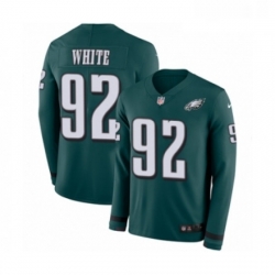 Mens Nike Philadelphia Eagles 92 Reggie White Limited Green Therma Long Sleeve NFL Jersey