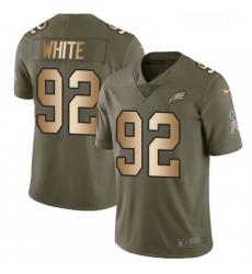Mens Nike Philadelphia Eagles 92 Reggie White Limited OliveGold 2017 Salute to Service NFL Jersey