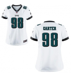 Men's Philadelphia Eagles Jalen Carter #98 White Vapor Limited Stitched NFL Jersey