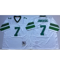 Mitchell&Ness Eagles 7 Ron Jaworski White Throwback Stitched NFL Jersey