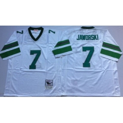 Mitchell&Ness Eagles 7 Ron Jaworski White Throwback Stitched NFL Jersey