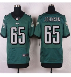NEW Philadelphia Eagles #65 Lane Johnson Midnight Green Team Color Mens Stitched NFL Elite Jersey