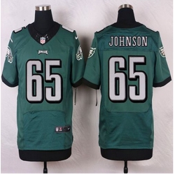 NEW Philadelphia Eagles #65 Lane Johnson Midnight Green Team Color Mens Stitched NFL Elite Jersey