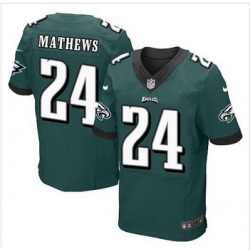 New Philadelphia Eagles #24 Ryan Mathews Midnight Green Team Color Men Stitched Elite jersey