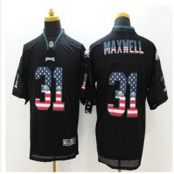 New Philadelphia Eagles #31 Byron Maxwell Black Men Stitched NFL Elite USA Flag Fashion Jersey