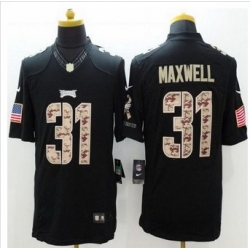 New Philadelphia Eagles #31 Byron Maxwell Black Men Stitched NFL Limited Salute to Service Jersey