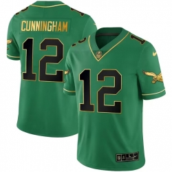 Nike Eagles 12 Randall Cunningham Green Black Men Stitched NFL Limited Rush Jersey