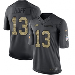 Nike Eagles #13 Josh Huff Black Mens Stitched NFL Limited 2016 Salute To Service Jersey