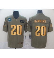Nike Eagles 20 Brian Dawkins 2019 Olive Gold Salute To Service Limited Jersey