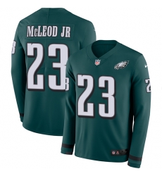 Nike Eagles #23 Rodney McLeod Jr Midnight Green Team Color Men Stitched NFL Limited Therma Long Sleeve Jersey