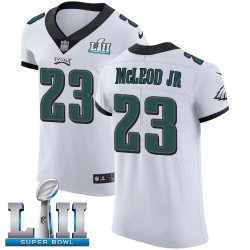 Nike Eagles #23 Rodney McLeod Jr White Super Bowl LII Mens Stitched NFL Vapor Untouchable Elite Jersey