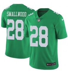 Nike Eagles #28 Wendell Smallwood Green Men Stitched NFL Limited Rush Jersey