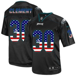 Nike Eagles #30 Corey Clement Black Mens Stitched NFL Elite USA Flag Fashion Jersey
