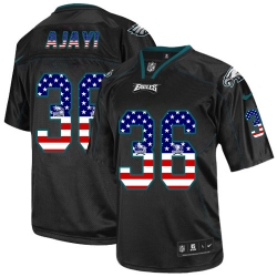 Nike Eagles #36 Jay Ajayi Black Mens Stitched NFL Elite USA Flag Fashion Jersey