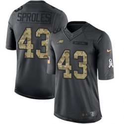 Nike Eagles #43 Darren Sproles Black Mens Stitched NFL Limited 2016 Salute To Service Jersey