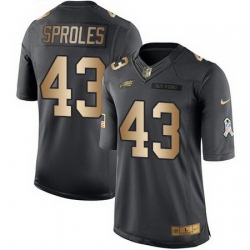 Nike Eagles #43 Darren Sproles Black Mens Stitched NFL Limited Gold Salute To Service Jersey