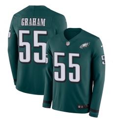 Nike Eagles #55 Brandon Graham Midnight Green Team Color Men Stitched NFL Limited Therma Long Sleeve Jersey    u526F u672C