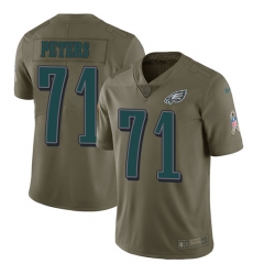 Nike Eagles #71 Jason Peters Olive Mens Stitched NFL Limited 2017 Salute To Service Jersey