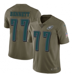 Nike Eagles #77 Michael Bennett Olive Mens Stitched NFL Limited 2017 Salute To Service Jersey