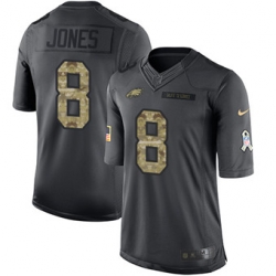 Nike Eagles #8 Donnie Jones Black Mens Stitched NFL Limited 2016 Salute To Service Jersey