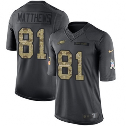 Nike Eagles #81 Jordan Matthews Black Mens Stitched NFL Limited 2016 Salute To Service Jersey