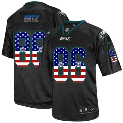 Nike Eagles #86 Zach Ertz Black Mens Stitched NFL Elite USA Flag Fashion Jersey